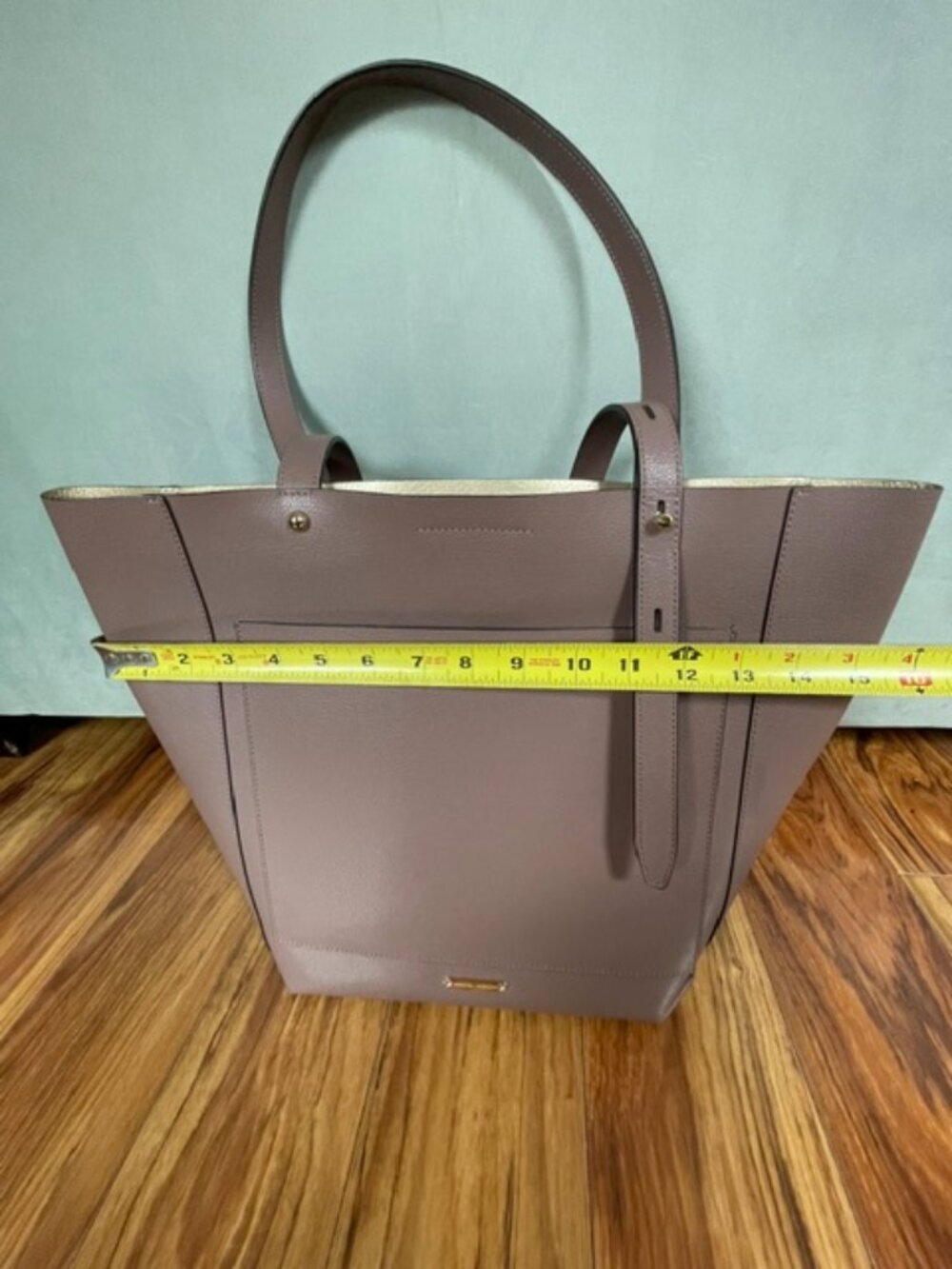 The Rebecca Minkoff Women's Stella Leather Tote Bag in Brown is a stylish and sp - Picture 8 of 12